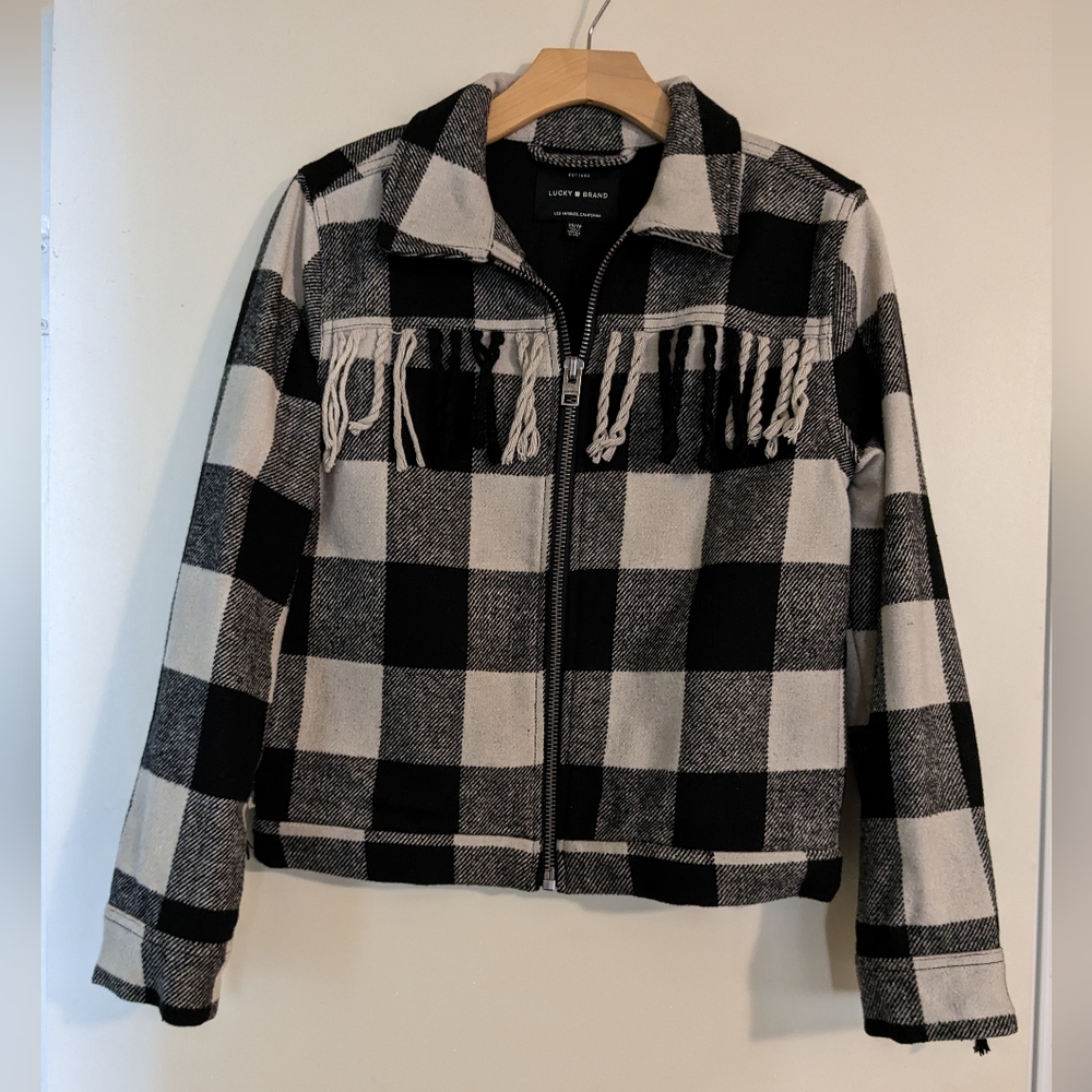 Lucky Brand Wool Fringe Jacket